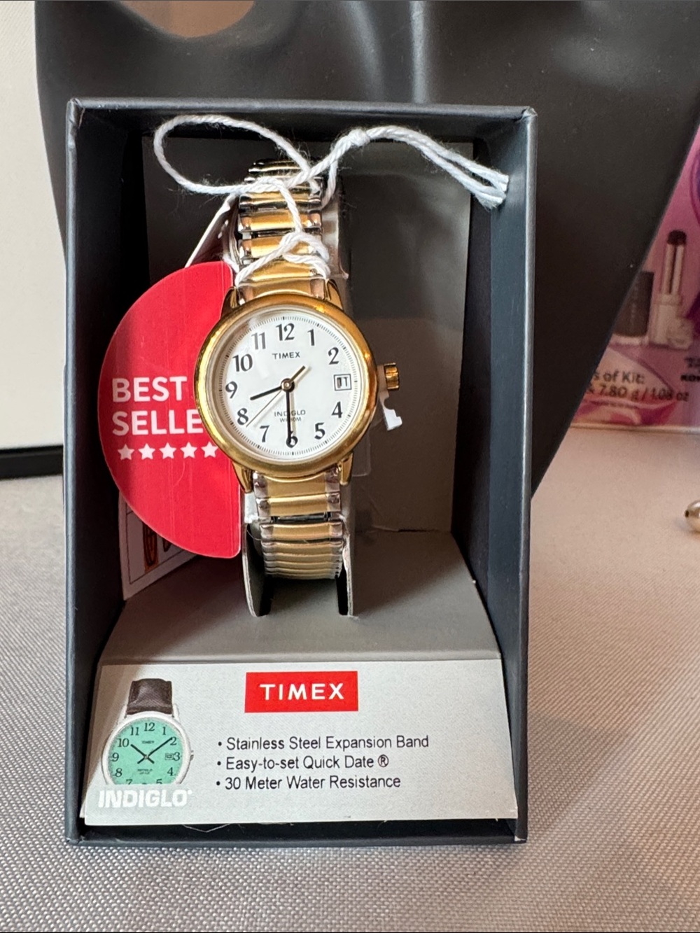 Timex Gold and Silver Two-Tone Expansion Watch with White Dial